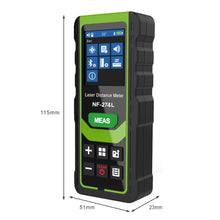 Load image into Gallery viewer, Noyafa NF-274L Green Laser Distance Meter 60M 80M 100M Rangefinder Laser Tape Range Finder Electronic Level Test Instrument