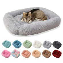 Load image into Gallery viewer, Square Dog Bed Long Plush Solid

