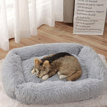 Load image into Gallery viewer, Square Dog Bed Long Plush Solid
